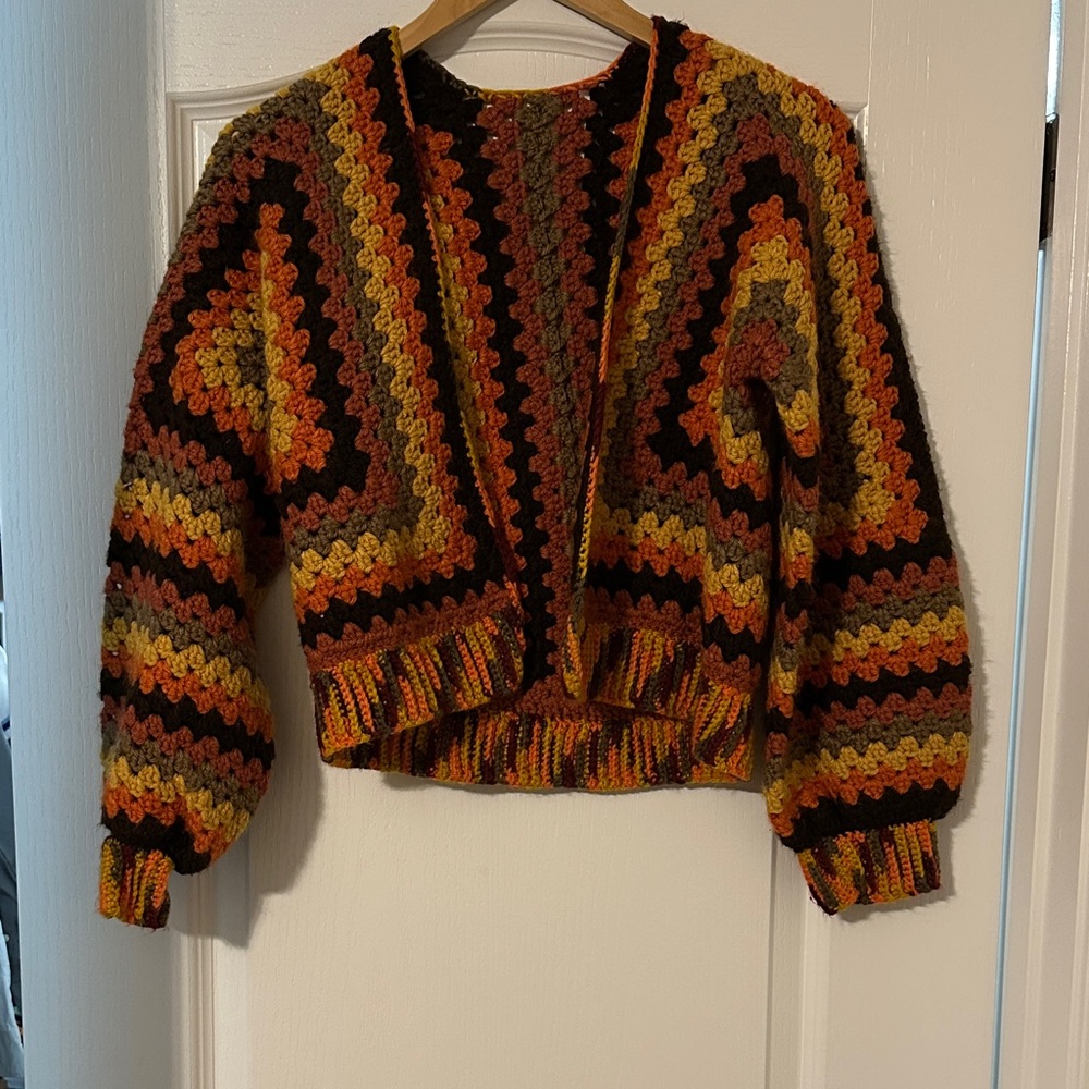 Autumn Hues Chevron Knit Cardigan